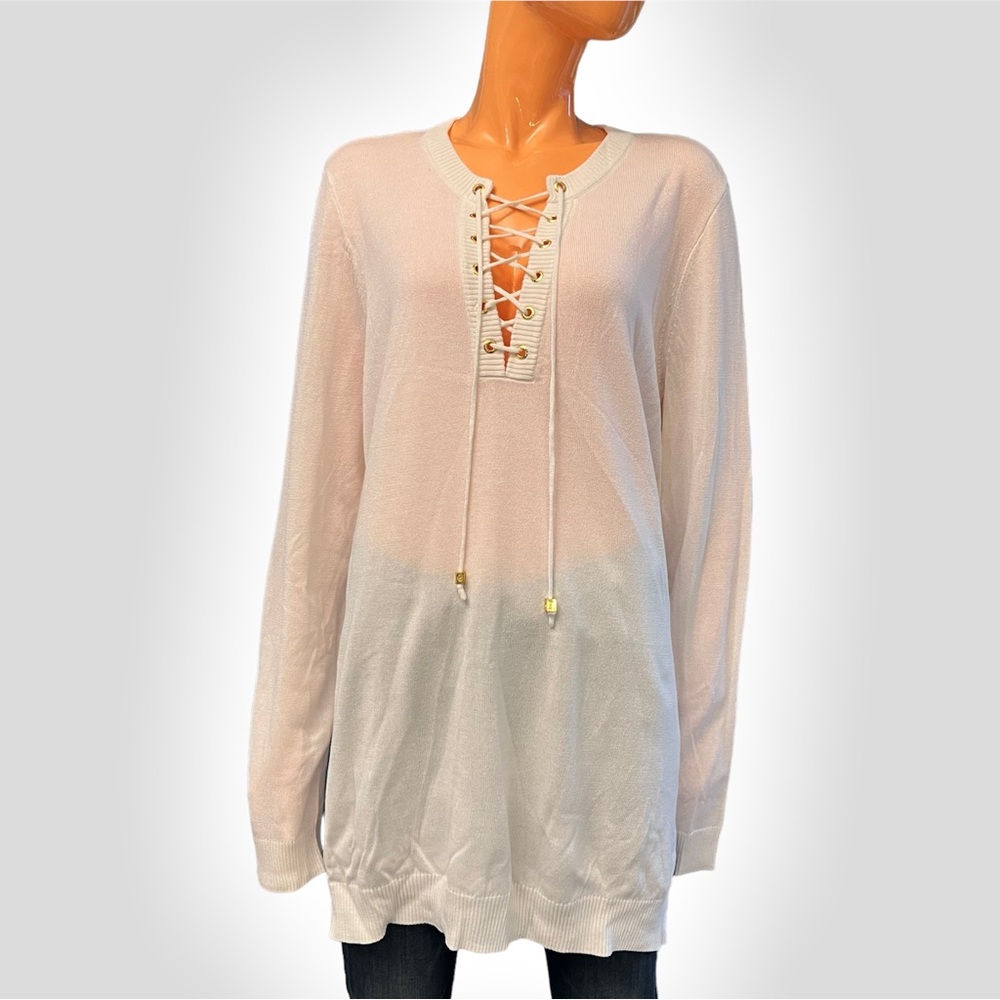 MICHAEL KORS Lace-up Neck Sweater